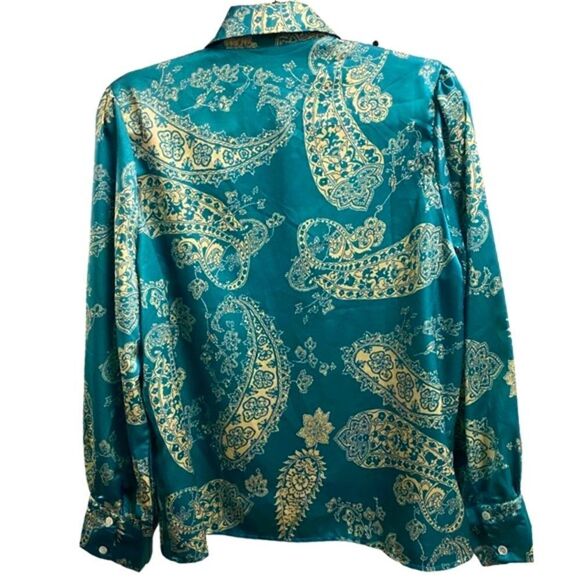 Blouse- Paisley & Floral Collared Dress Shirt - Picture 2 of 2